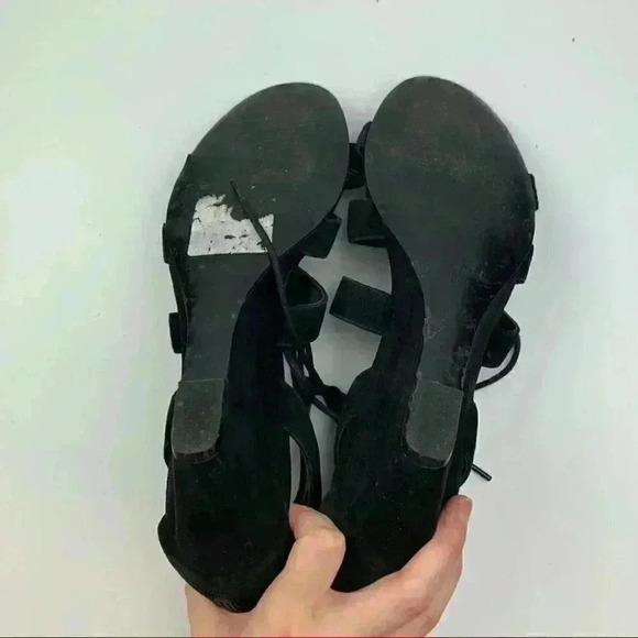 Nine West Pasa heels size 10 black suede wedges - Picture 6 of 12